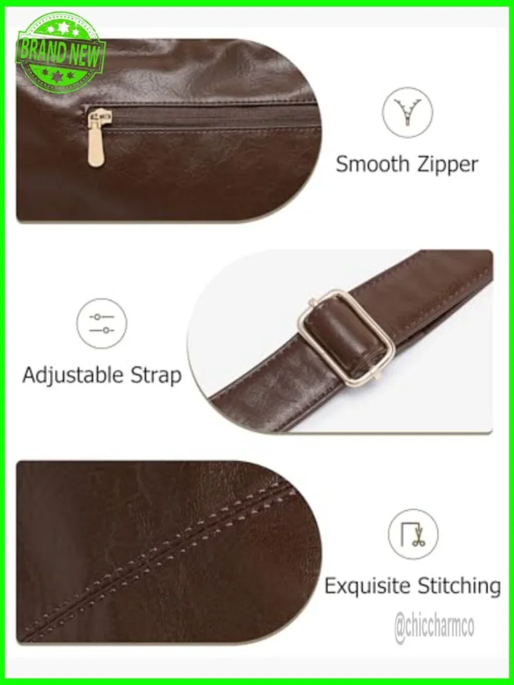 Soft Vegan Leather Hobo Bag with Adjustable Strap and Mini Purse